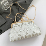 Pink Heart Pattern Clutch Purse Chain Strap Handbags