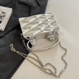 Silver Gray Casual Mini Chains Handbag