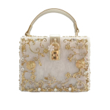 White Prom Flowers Crossbody Bags Hollow Metal Carved Diamond Handbag