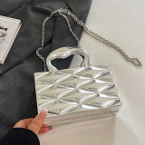 Silver Gray Casual Mini Chains Handbag
