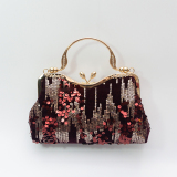 Black Prom Sequined Flower Hardware Flannel Velvet Handbags