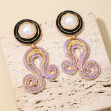 Purple Pearls Decor Sea Life Octopus Pendant Earrings