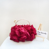 Prom French Chiffon Flower Shape Satin Handbag