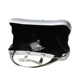 Red Prom Rhinestone Ribbed Handbag