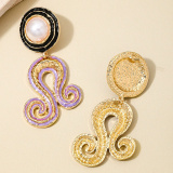 Purple Pearls Decor Sea Life Octopus Pendant Earrings