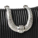 Red Prom Rhinestone Ribbed Handbag