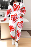 Khaki Graphics Print O Neck Long Sleeve Sweatshirt And Drawstring Pants Sportwear Casual Two Pieces Sweatpant Set