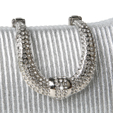 Red Prom Rhinestone Ribbed Handbag