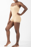 Color Sportswear Spaghetti Strap Skinny One Piece Bodysuit Lace Cami Romper
