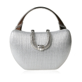 Red Prom Rhinestone Ribbed Handbag
