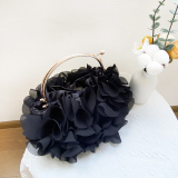 Prom French Chiffon Flower Shape Satin Handbag