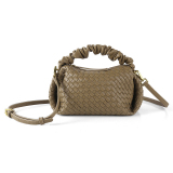 Gold Casual Zipper Weave Crossbody Bags Woven Braided Handbag