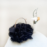 Prom French Chiffon Flower Shape Satin Handbag
