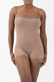 Color Sportswear Spaghetti Strap Skinny One Piece Bodysuit Lace Cami Romper