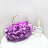 Prom French Chiffon Flower Shape Satin Handbag