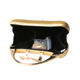 Red Prom Rhinestone Ribbed Handbag
