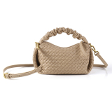 Gold Casual Zipper Weave Crossbody Bags Woven Braided Handbag