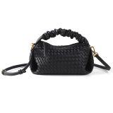 Gold Casual Zipper Weave Crossbody Bags Woven Braided Handbag
