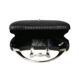 Red Prom Rhinestone Ribbed Handbag