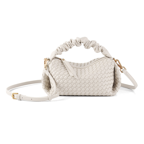 Gold Casual Zipper Weave Crossbody Bags Woven Braided Handbag