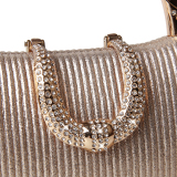 Red Prom Rhinestone Ribbed Handbag