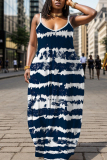 Green Sleeveless Backless Spaghetti Strap Floor Length Casual Outing Plus Size Straight Loose Maxi Slip Dress