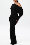White Backless Oblique Collar Long Sleeve Casual Long Knitted Bodycon Maxi Sweater Dresses