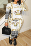 Green Plaid Flowers Tiger Stripes Print O Neck Long Sleeve Sweatshirt And Skinny Pants Casual Sportwear Two Pieces Sweatpant Sets