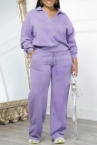 Dark Grey V Neck Long Sleeve Sweatshirt And Wide Leg Pants Sportwear Casual Two Pieces Sweatpant Set