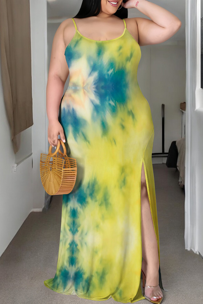 Rayon Green Tie Dye Printed Sleevless Tunics main image 0