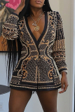 Yellow Pearls Decor V Neck Long Sleeve Casual Formal Office Lady Blazer Jackets