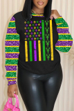 Black Yellow Casual Graphics Print O Neck Long Sleeve Fall Winter Sweatshirt