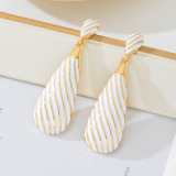 White Water Drop Tassel Long Earrings