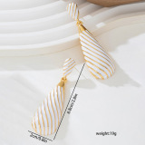 White Water Drop Tassel Long Earrings