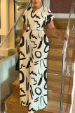 Leopard Print V Neck Short Sleeve Casual Vacation Wide Leg Jumpsuits