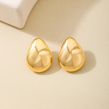 Glod Large Chubby Water Drop Earrings