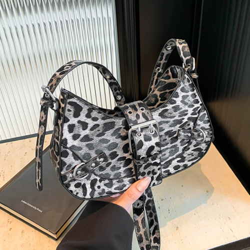 Yellow Casual Leopard Print Zipper Underarm Crossbody Bags