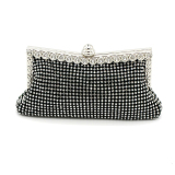 Black Party Club Celebrities Solid Color Rhinestone Decor Sequined Crossbody Bags Handbags