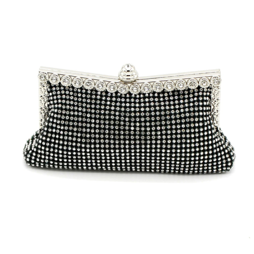 Black Party Club Celebrities Solid Color Rhinestone Decor Sequined Crossbody Bags Handbags