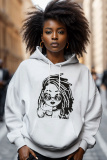 Brown Casual Lettter Print Long Sleeve Fall Winter Hooded Sweatshirts