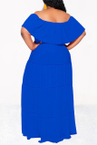 Black Off Shoulder Flutter Sleeve Long Loose Vacation Plus Size Maxi Dresses