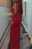 White Sleeveless Backless O Neck Hollow Out Floor Length Formal Evening Party Prom Maxi Dresses