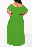 Black Off Shoulder Flutter Sleeve Long Loose Vacation Plus Size Maxi Dresses