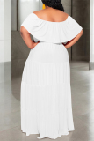 Black Off Shoulder Flutter Sleeve Long Loose Vacation Plus Size Maxi Dresses