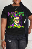 Purple Orange Graphics Print O Neck Short Sleeve Casual Oversize T-Shirts