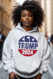 Black African Graphics Print Long Sleeve Draw String Street Fall Winter Hooded Sweatshirt