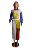 Multi-color Fashion Casual Sexy perspective HOLLOWED OUT crop top asymmetrical Patchwork Two Piece Sui