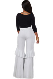 purple Elastic Fly Mid Sequin Solid Loose Pants