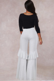 purple Elastic Fly Mid Sequin Solid Loose Pants