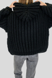 Caramel Casual Cardigan Hooded Handmade Knitted Cardigan Sweater